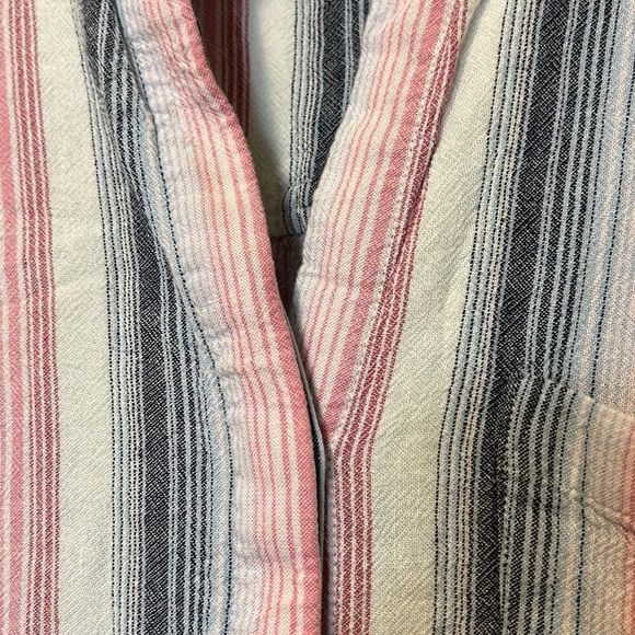 Cloth & Stone Sleeveless Striped Shirt Dress Frayed Hem Casual Comfy size xsmall - Picture 6 of 11